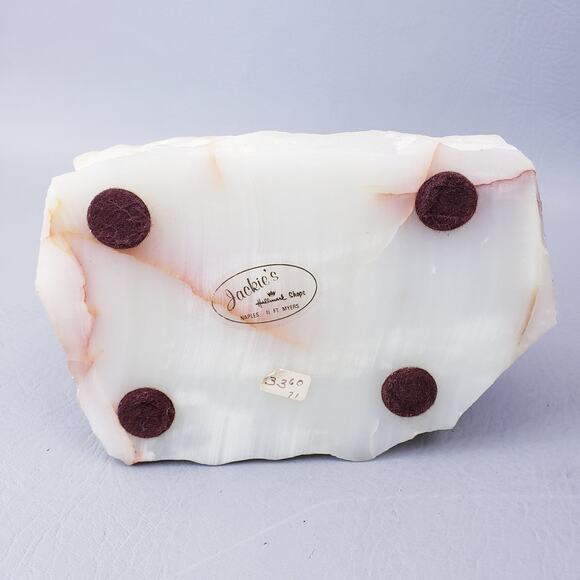 Vintage 70s DeMott Brass Sailboat Sculpture Signed Brass Sail Boat/Gem Rock Base - Picture 7 of 10